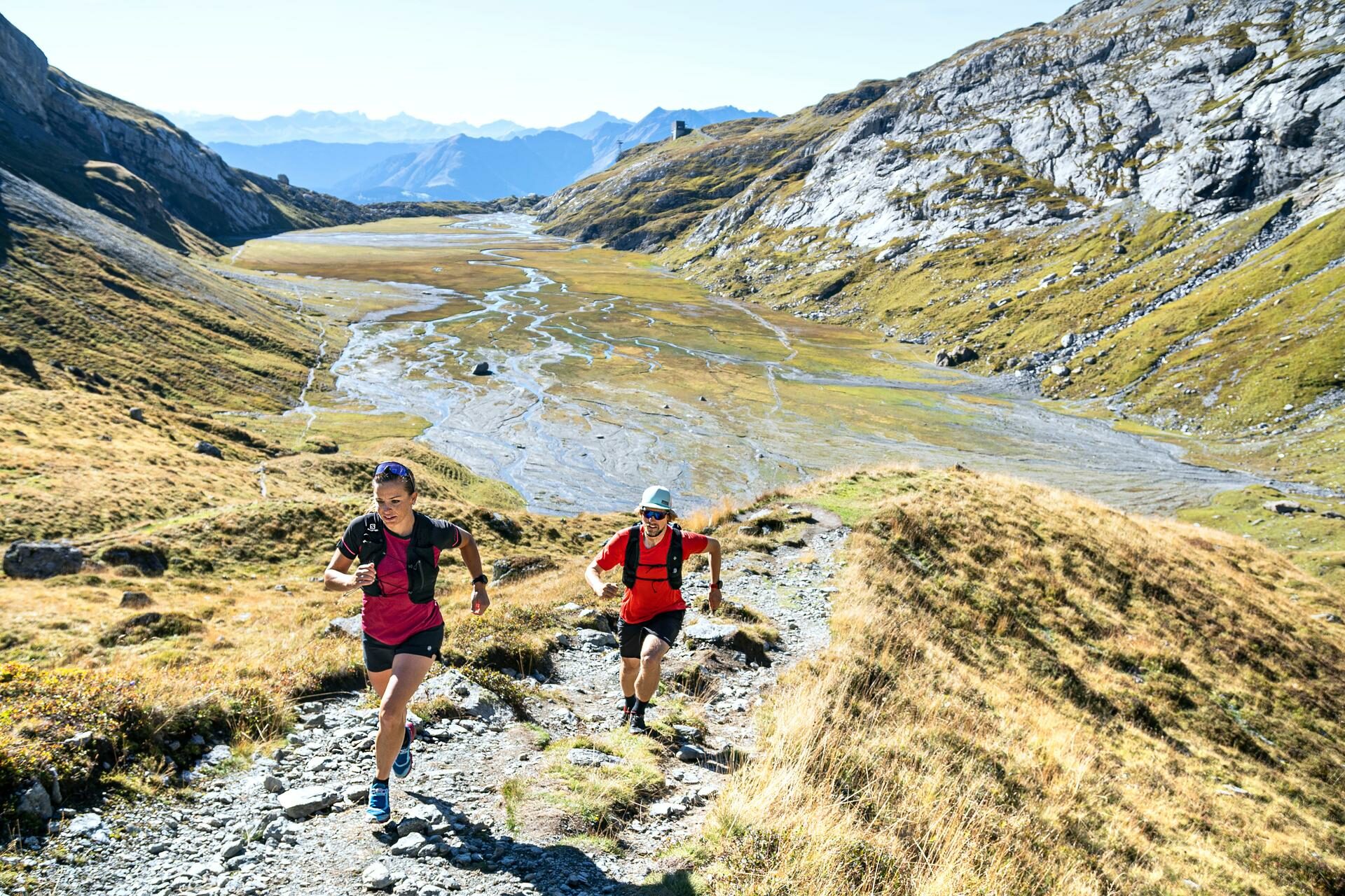 Trailrunners auf dem Segnesboden